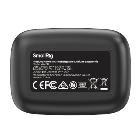 SmallRig 5772 - zestaw, etui ładujące + 8x bateria/akumulator AA z portem USB-C - etui ładujące
